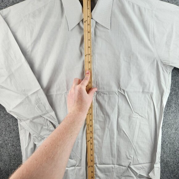 Gitman Bros 16.5 34 USA Made Button Up Shirt Blue White Check Cotton Louisville - Picture 11 of 16